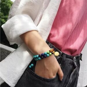 Natural Stones - Double Layer 7 Chakra Bracelets for Women, Men